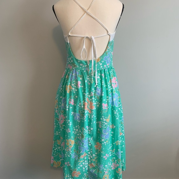 CALIFORNIA POPPY by LANZ  Vintage 1960’s Tie Strap  Floral Dress. - Picture 6 of 10